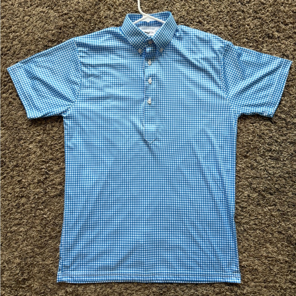 NWOT Collars & Co Oxford Button Down Collar Polo - Newport Blue - Small